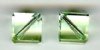 2 8mm Preciosa Light Green Diagonal Cubes